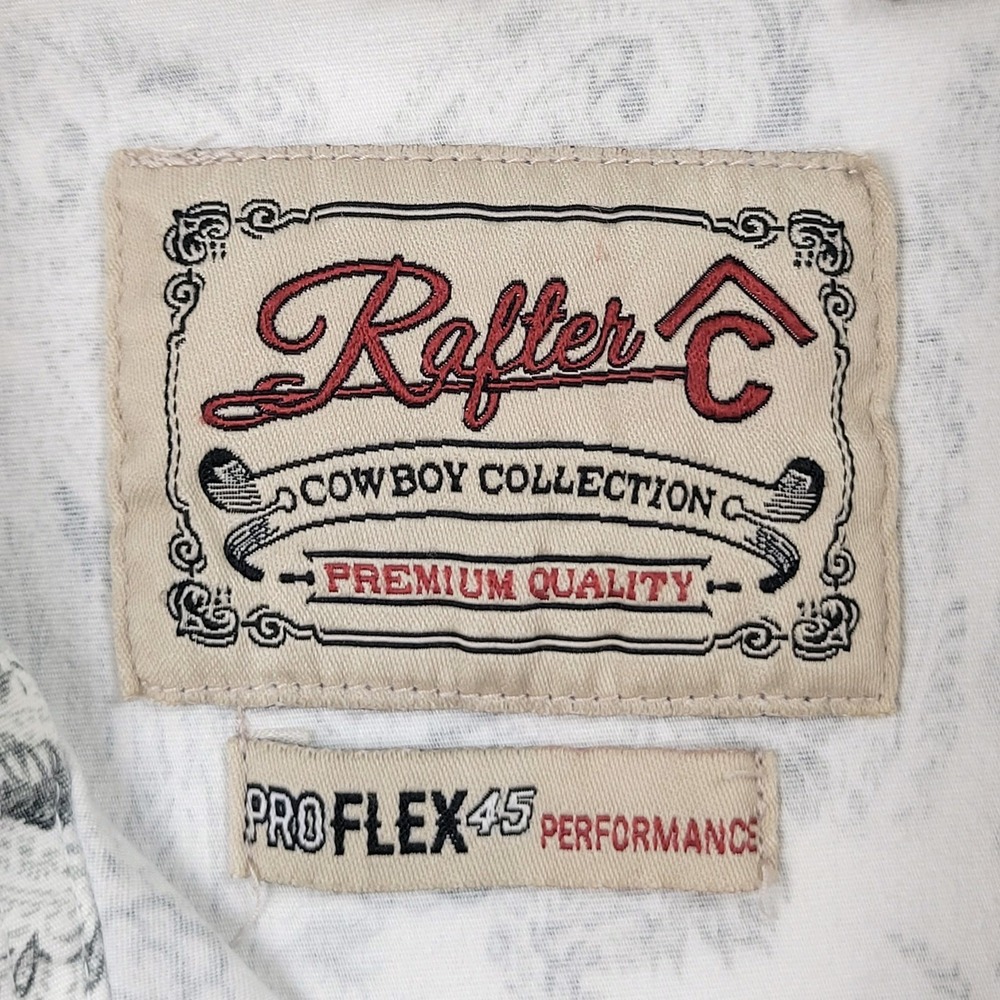 Rafter C Cowboy Collection Pro Flex 45 Pearl Snap Long Sleeve Paisley 2XLT Shirt - Picture 7 of 10